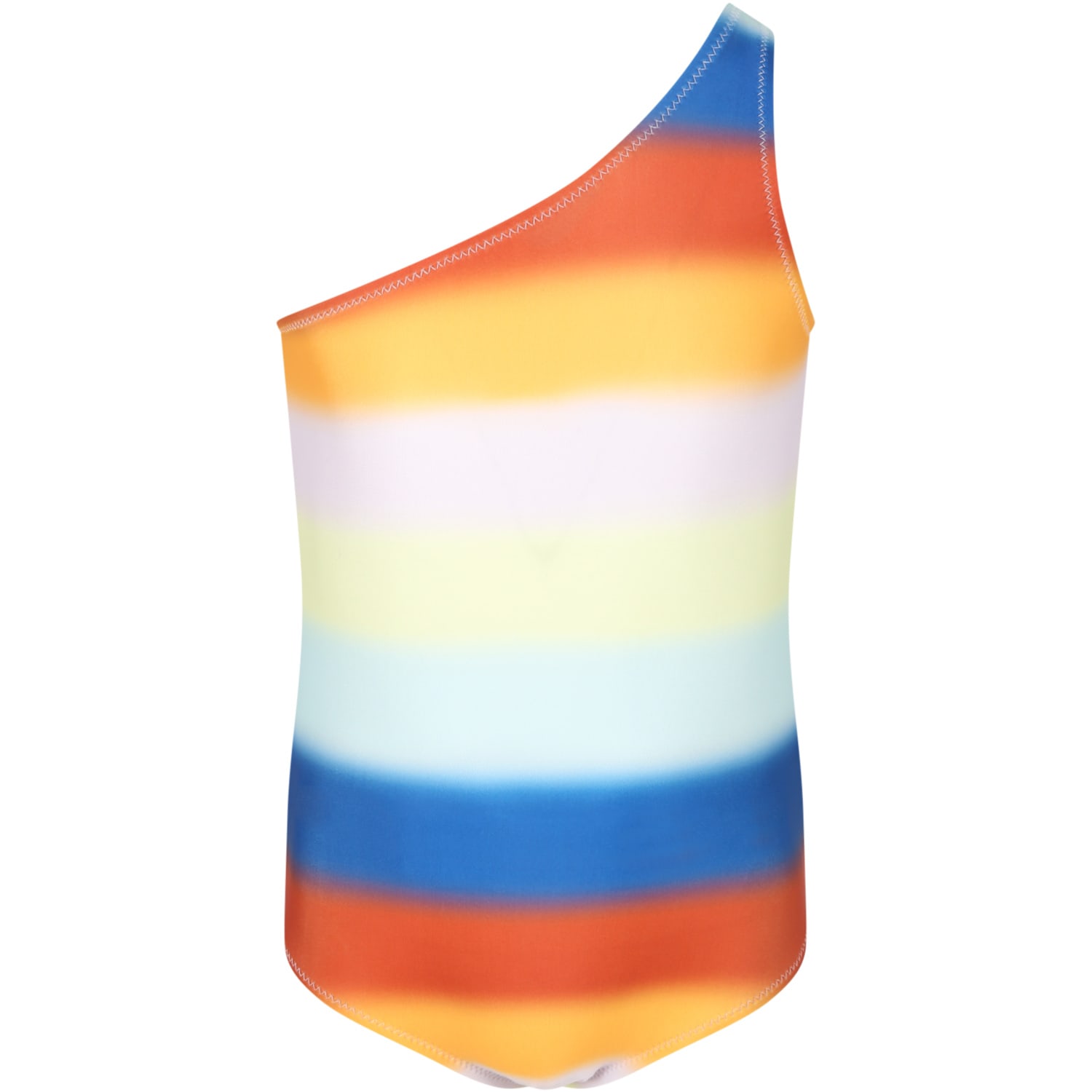 Molo Multicolor Swimsuit For Girl With Patch Logo