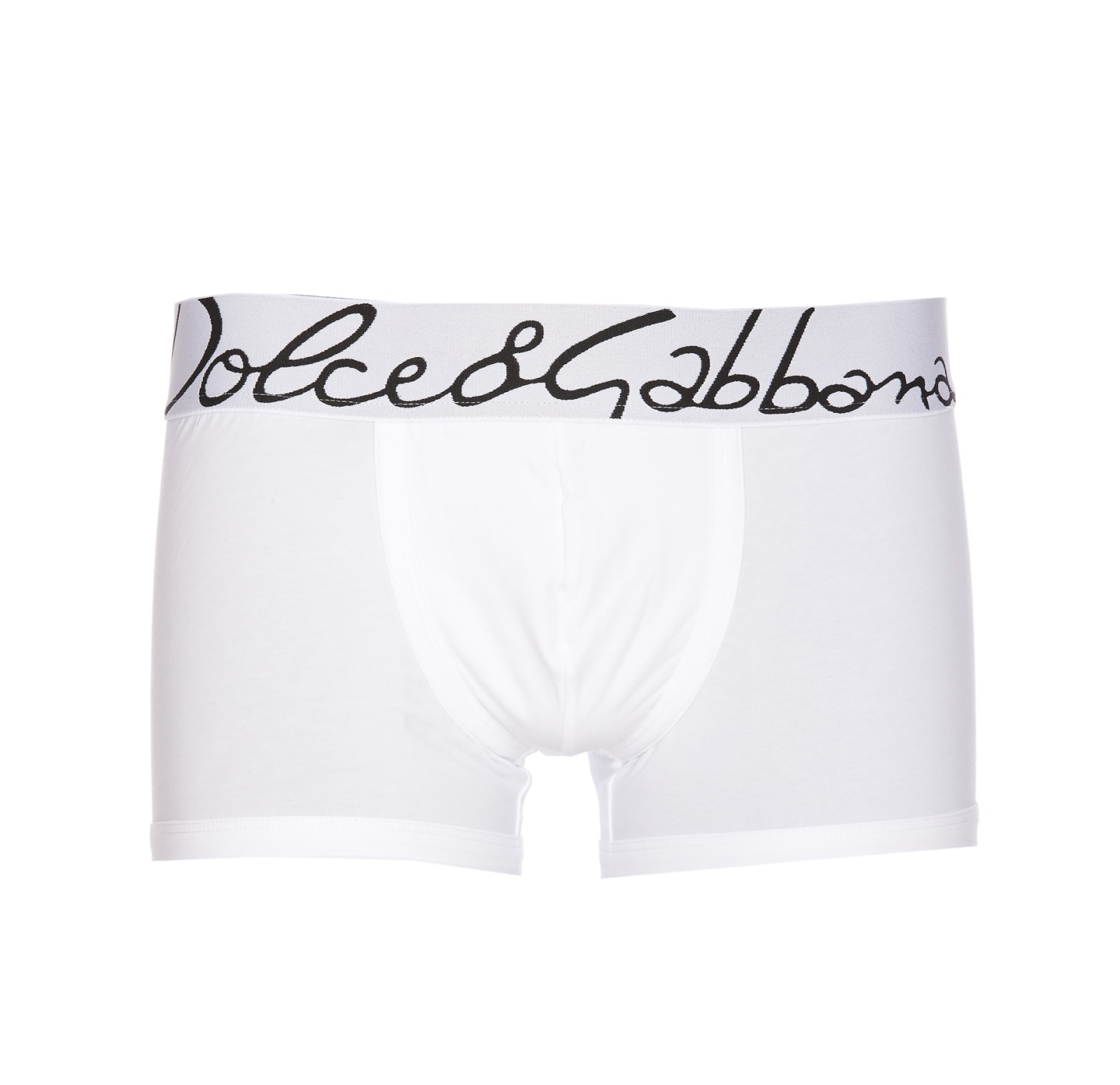 Dolce & Gabbana Logo Boxer In Bianco