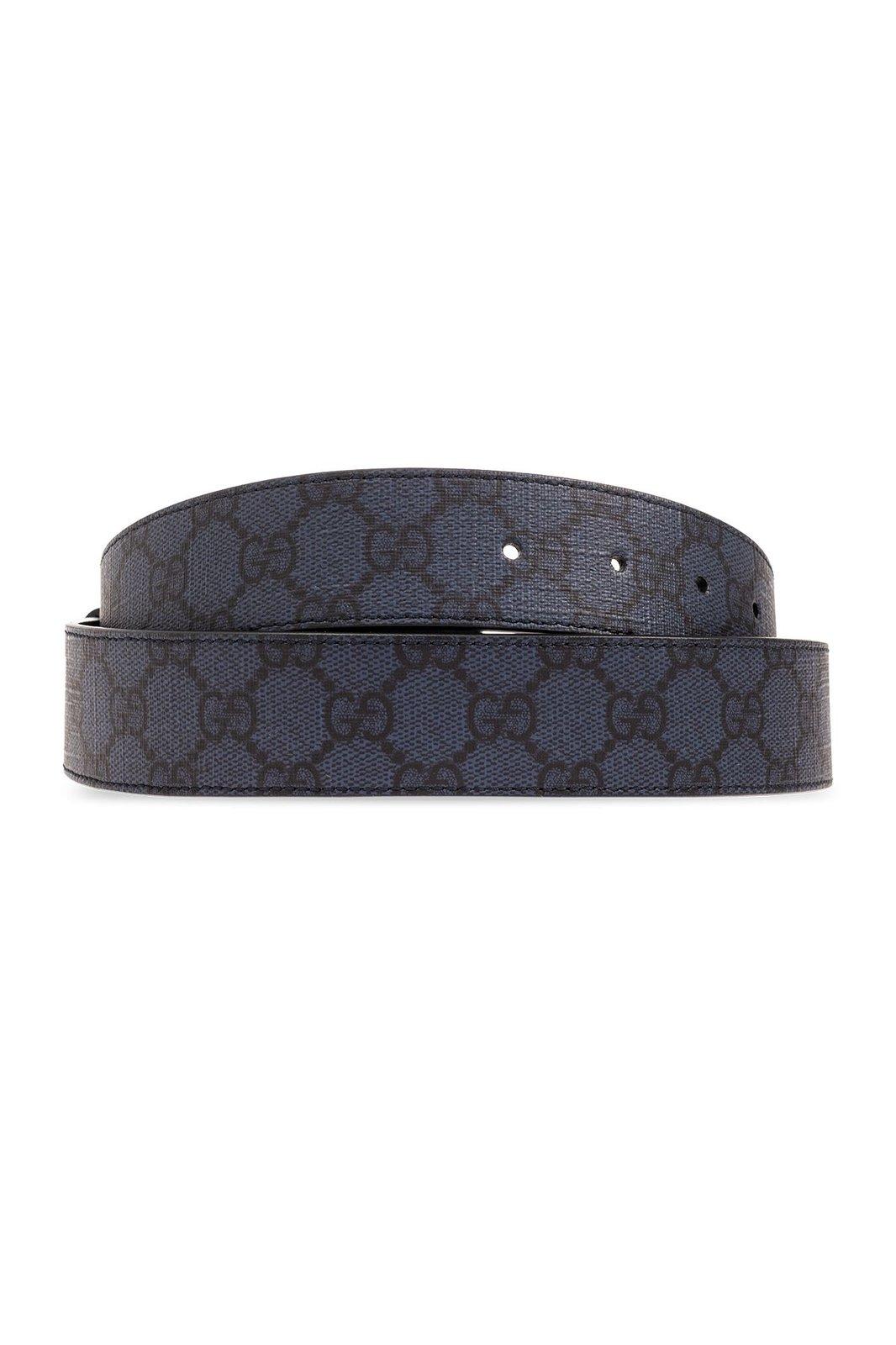 Shop Gucci Reversible Gg Marmont Belt In Blue