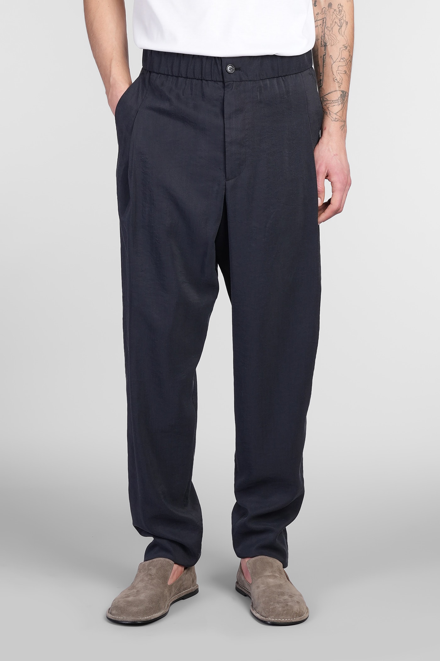 Pants In Blue Silk