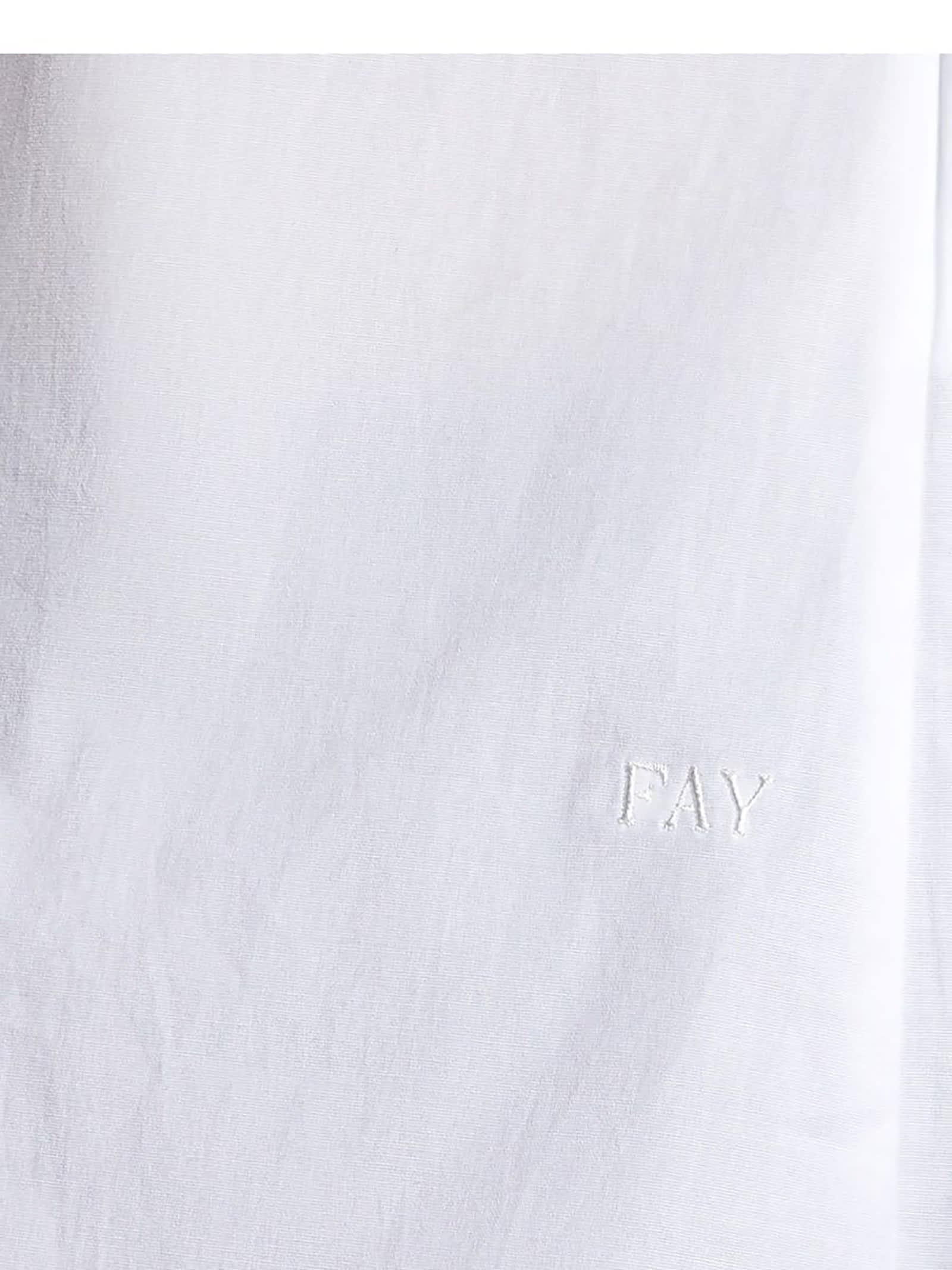 Shop Fay White Shirt In Stretch Cotton Poplin