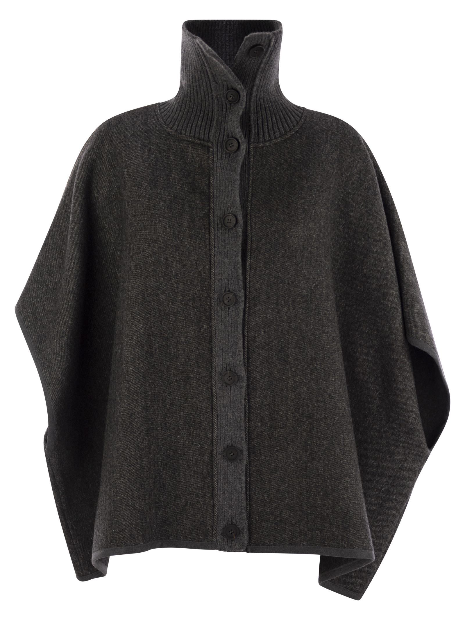 FABIANA FILIPPI WOOL TURTLENECK CAPE 