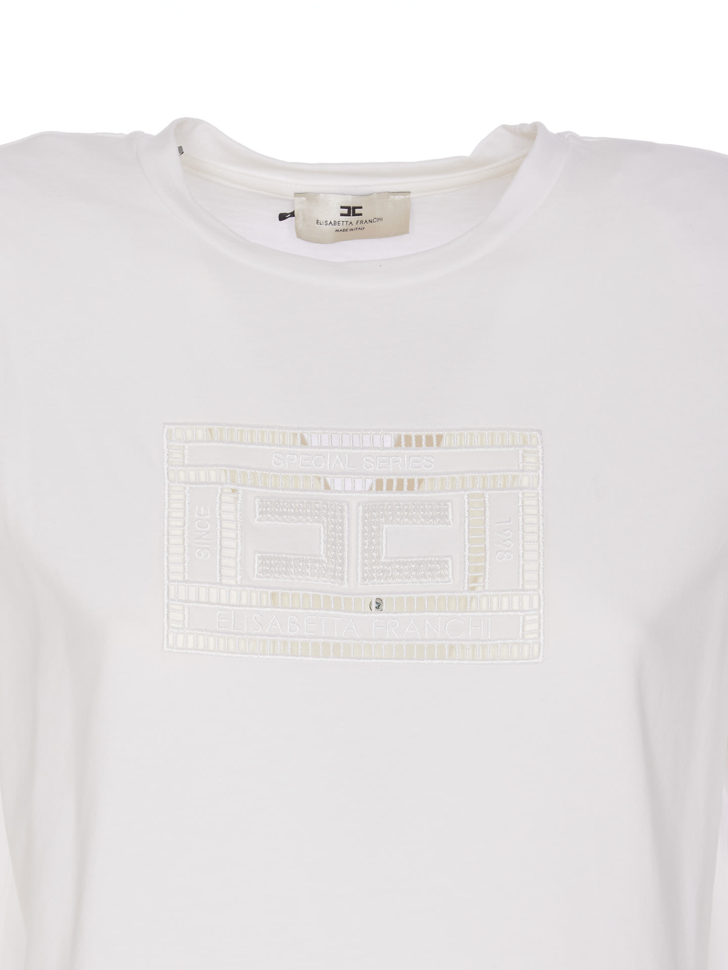 Elisabetta Franchi T-shirt In Gesso
