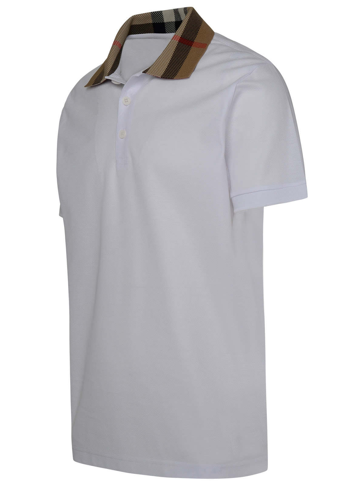 Shop Burberry Cody White Cotton Polo Shirt