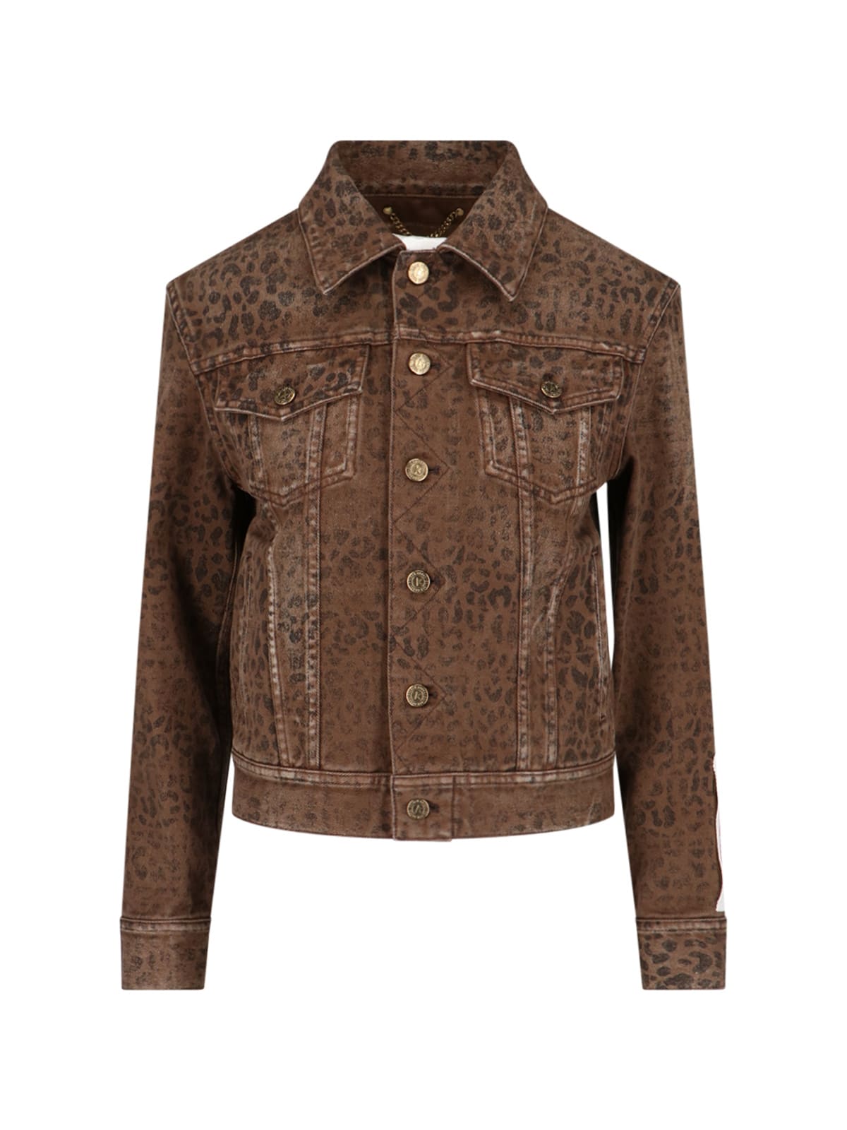 Shop Golden Goose Golden Denim Animalier Jacket In Brown