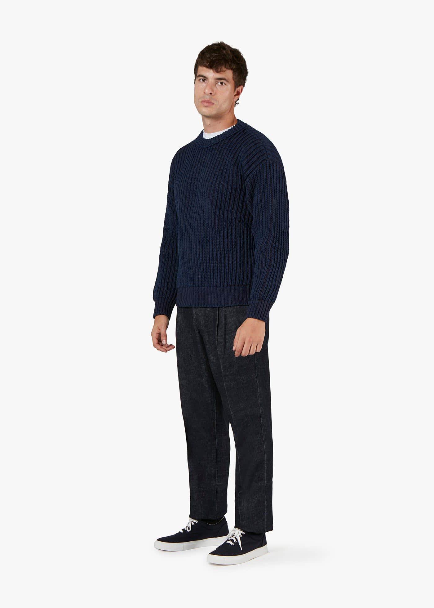 Doppiaa Aappio Round-necked Sweater In Blue
