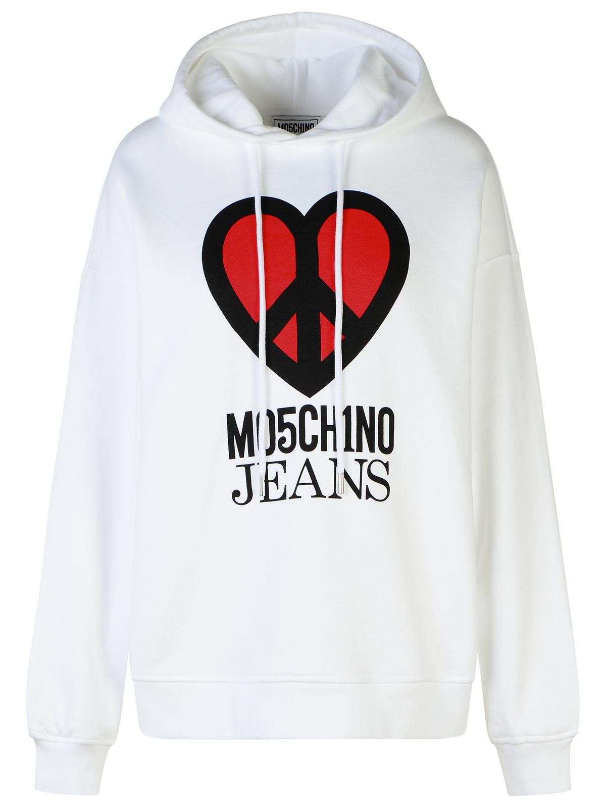 M05ch1n0 Jeans White Cotton Sweatshirt