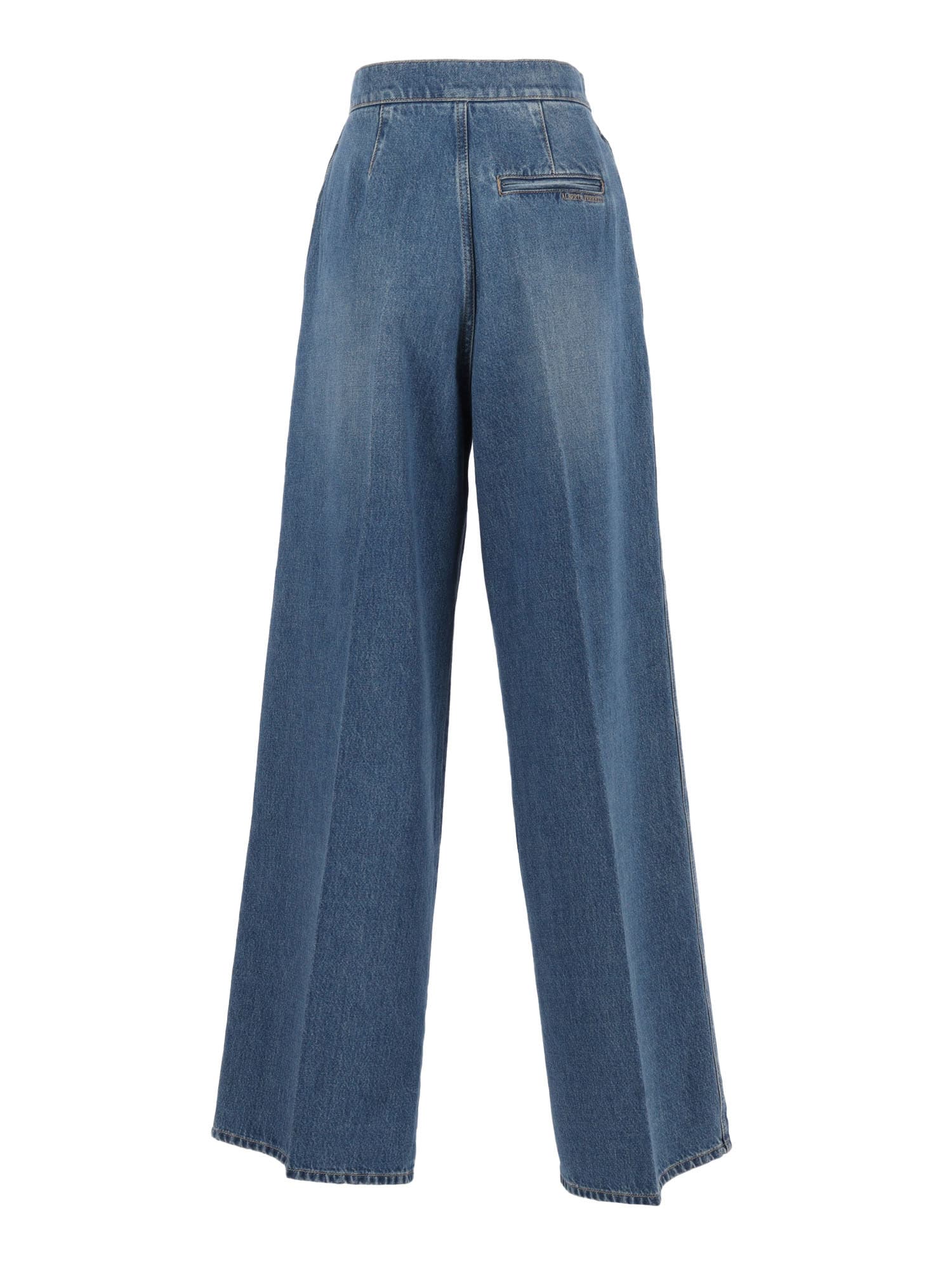 Alberta Ferretti Straight-leg High-waist Trousers With Clean Tailored Finish In Blue