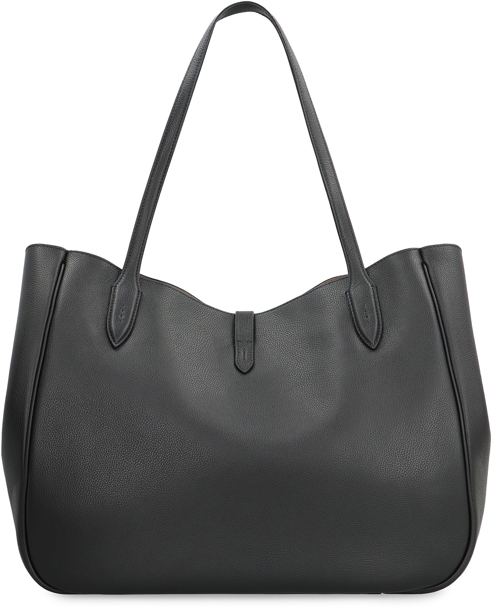 Shop Polo Ralph Lauren Polo Id Leather Tote In Black