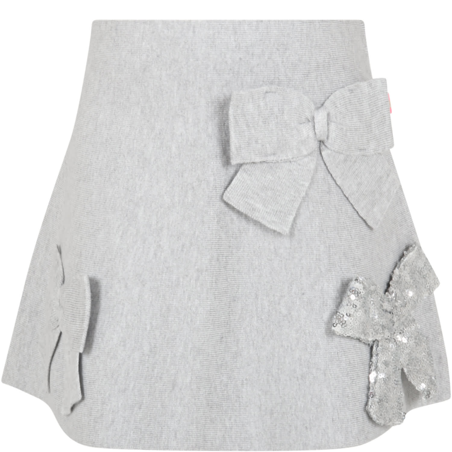 Billieblush Grey Skirt For Girl With Bows