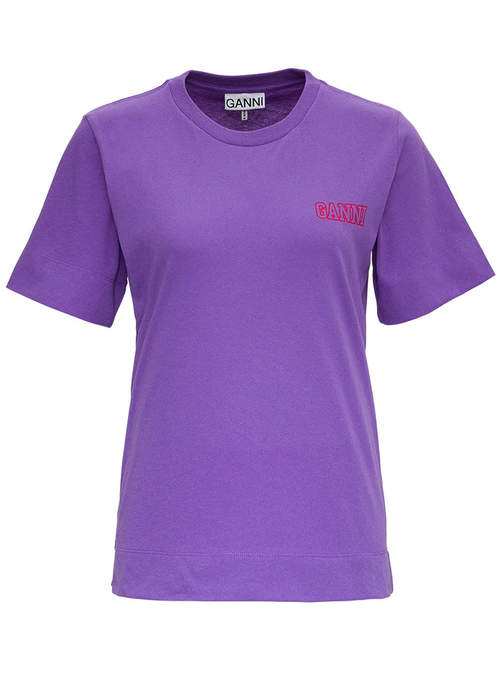 Click to view more detailed imagery on our partner's website Ganni Thin Software Recycled Jersey T-shirt In Violet