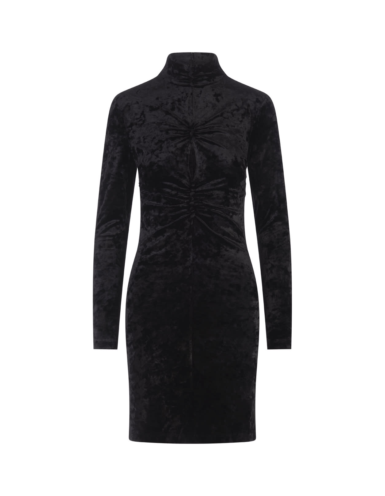 Isabel Marant Gram Short Dress In Black Velvet