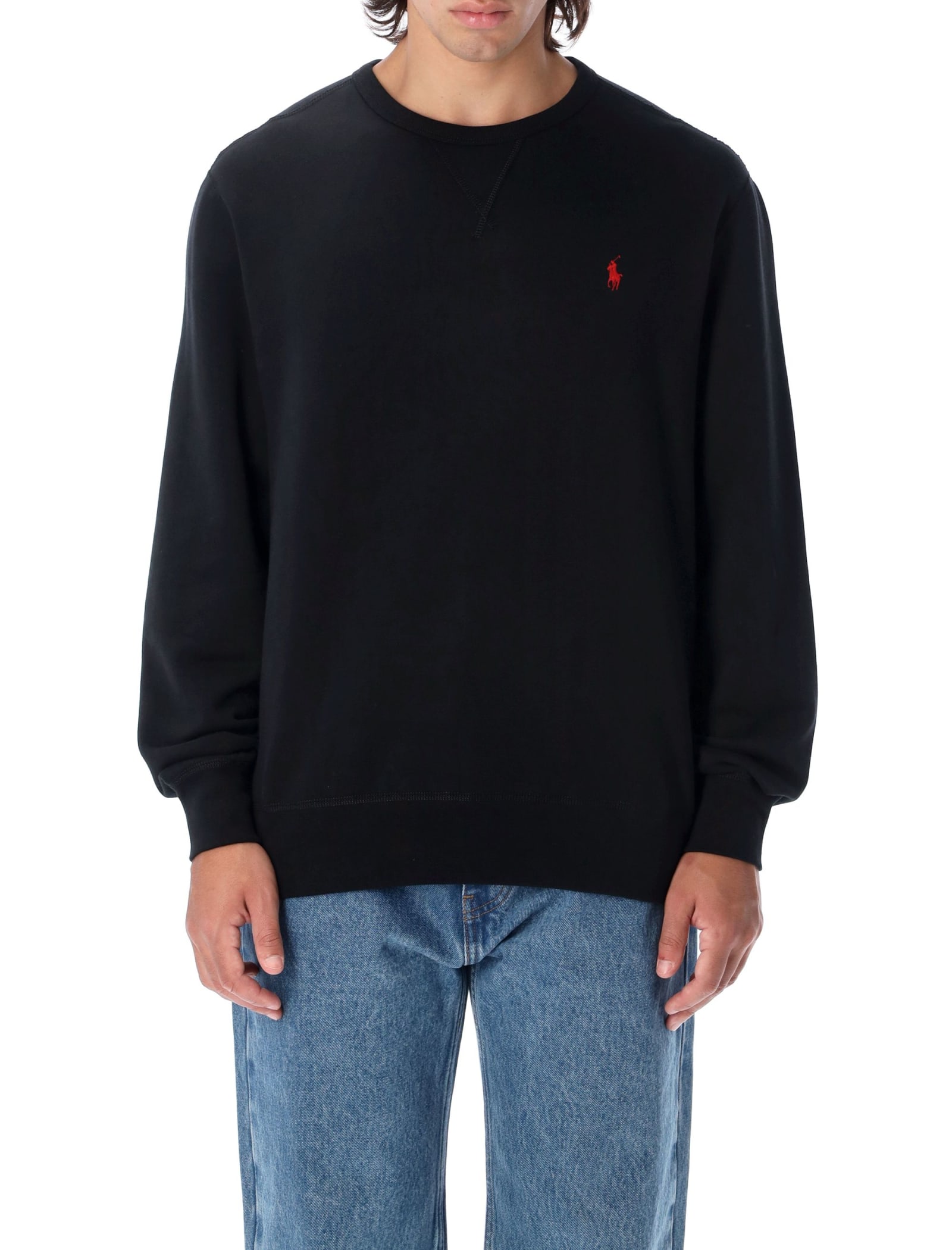 Polo Ralph Lauren Polo Pony Crew-neck Sweatshirt Clothing In Black
