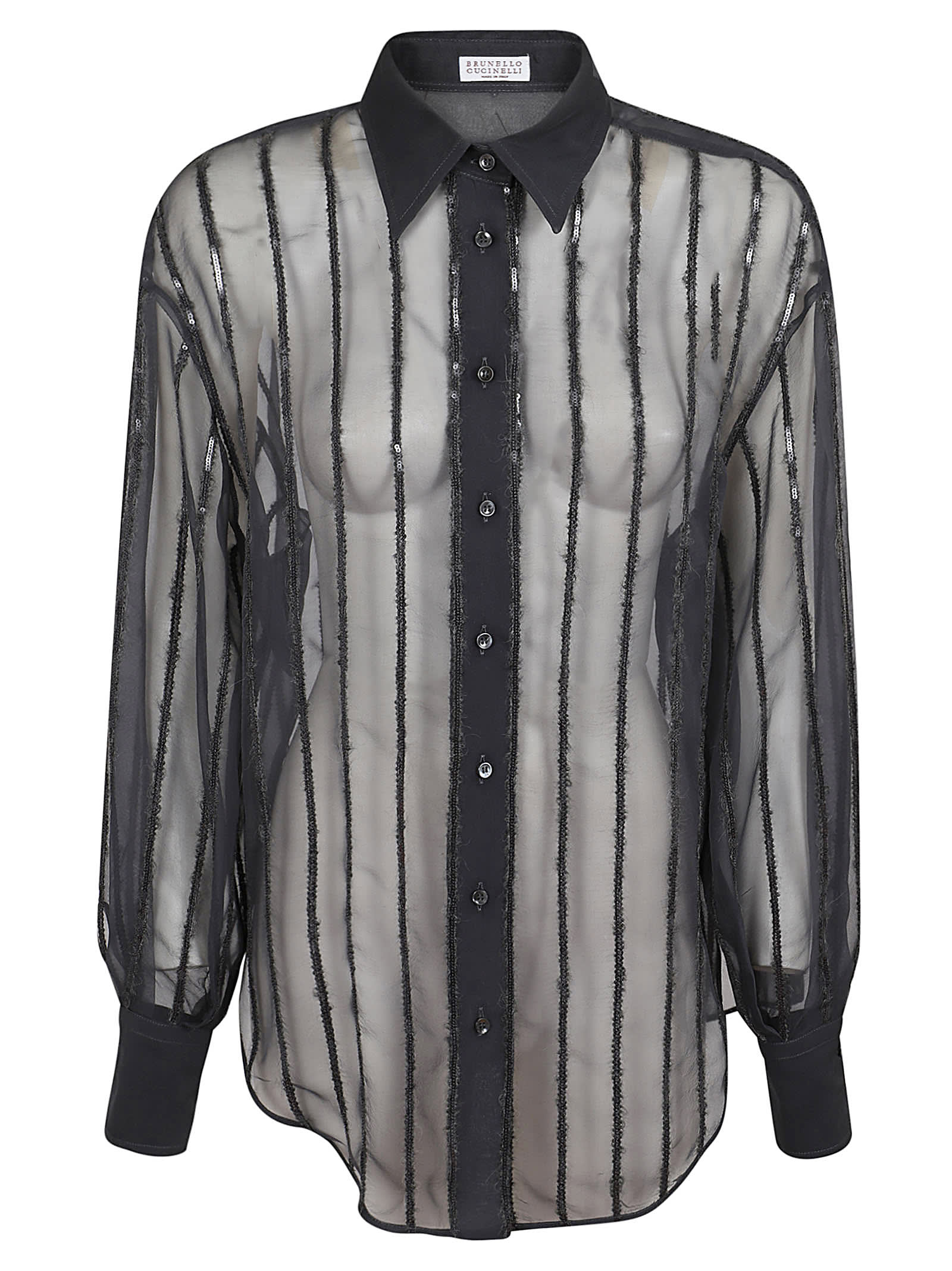 Shop Brunello Cucinelli Camicia M/l In Lignite