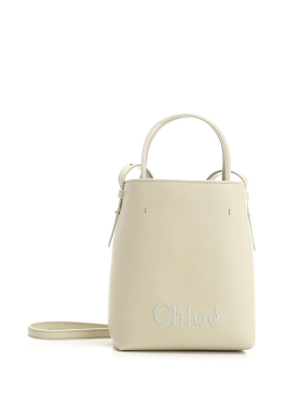 Shop Chloé Sense Micro Tote In White