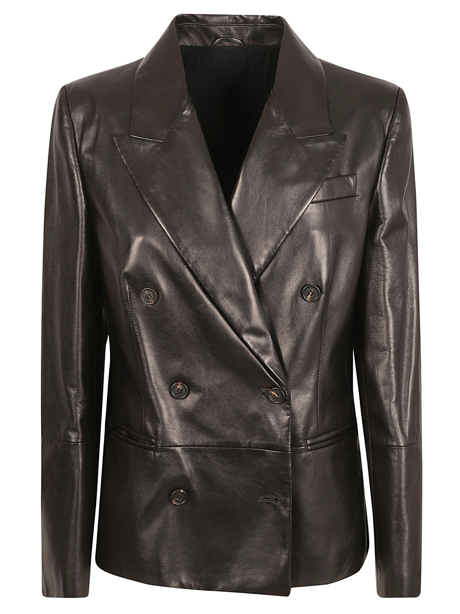 Brunello Cucinelli Double-breasted Leather Jacket