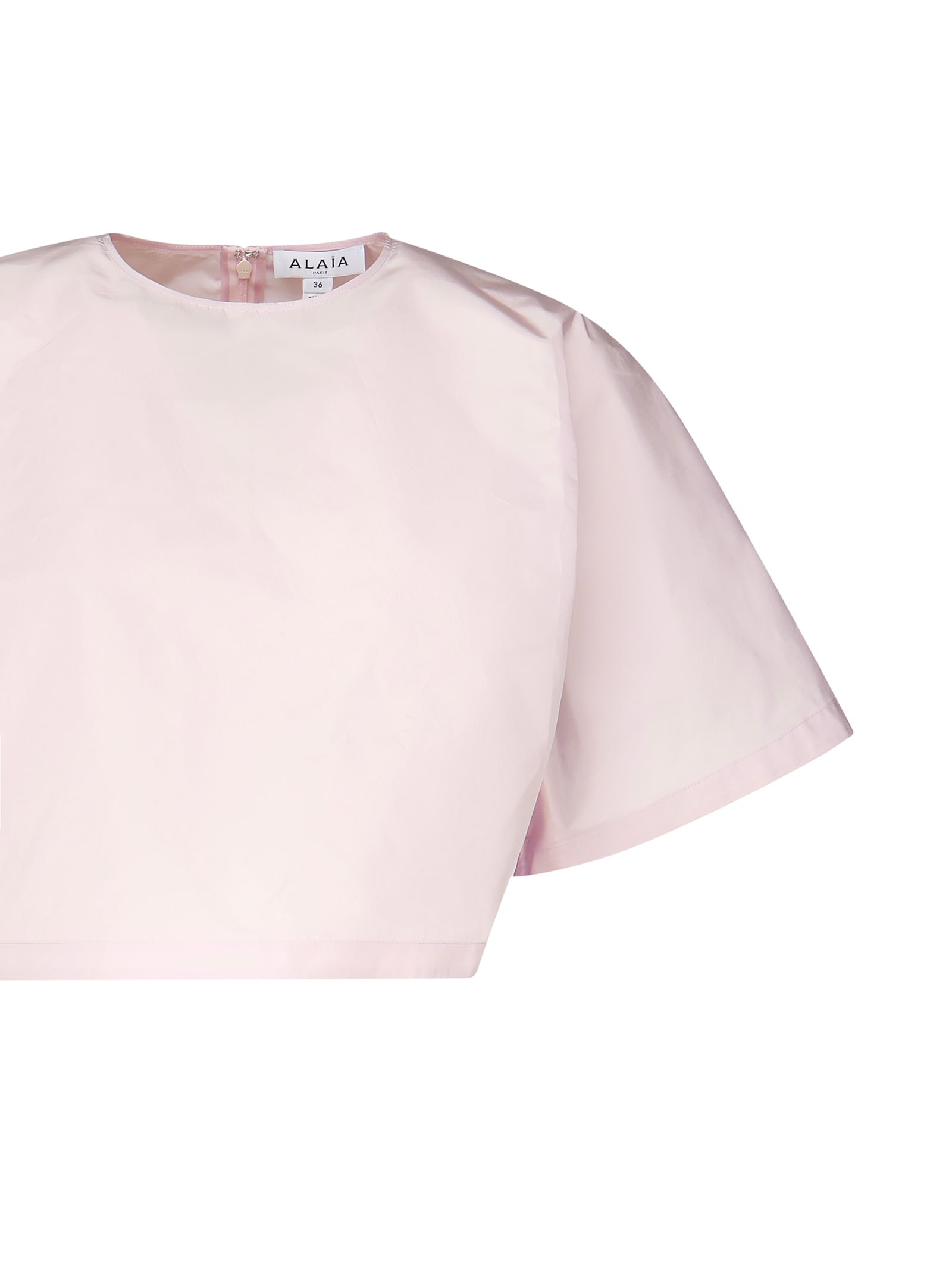 Alaïa Short Sleeve T-shirt In Rose Pale
