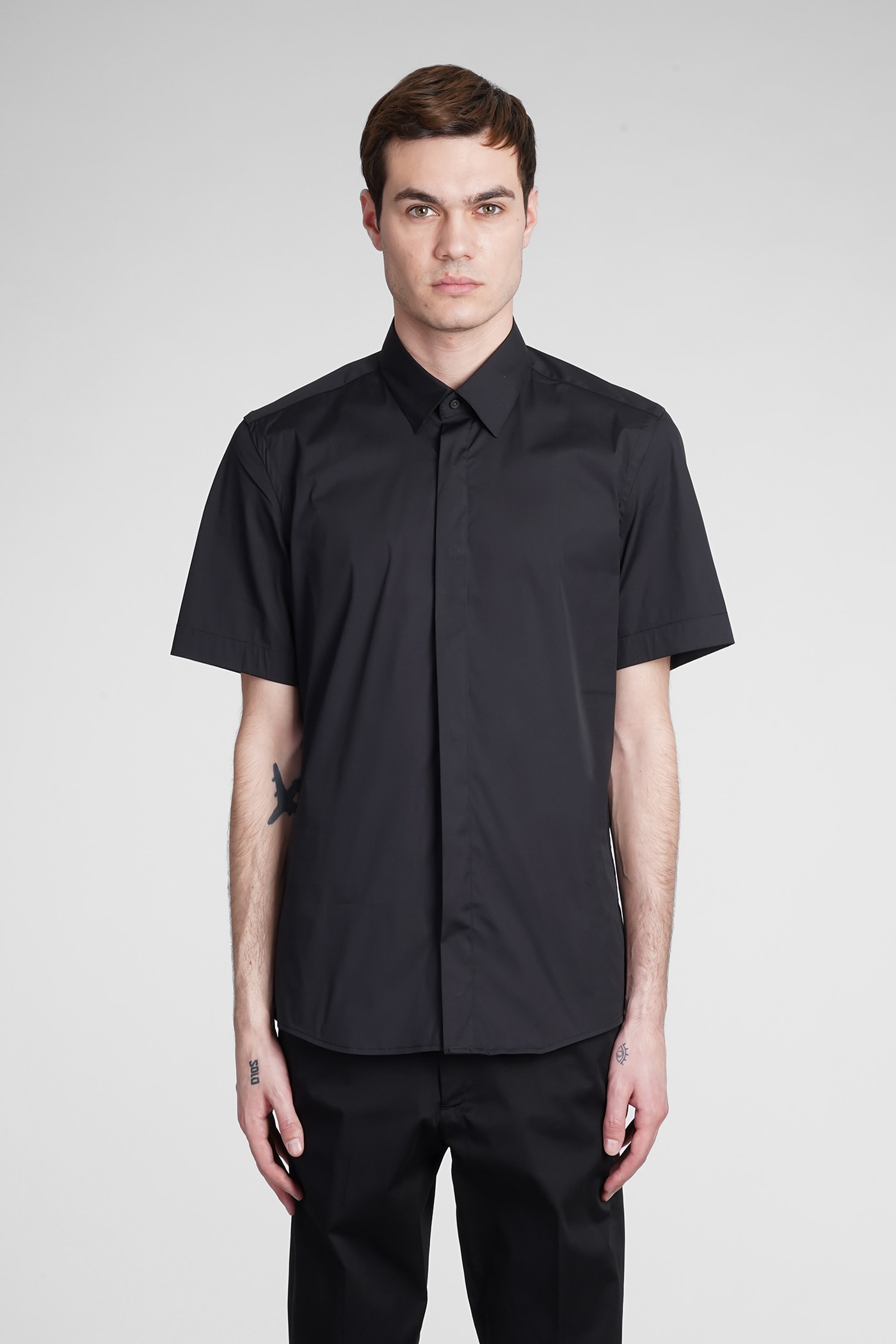 LOW BRAND SHIRT IN BLACK COTTON