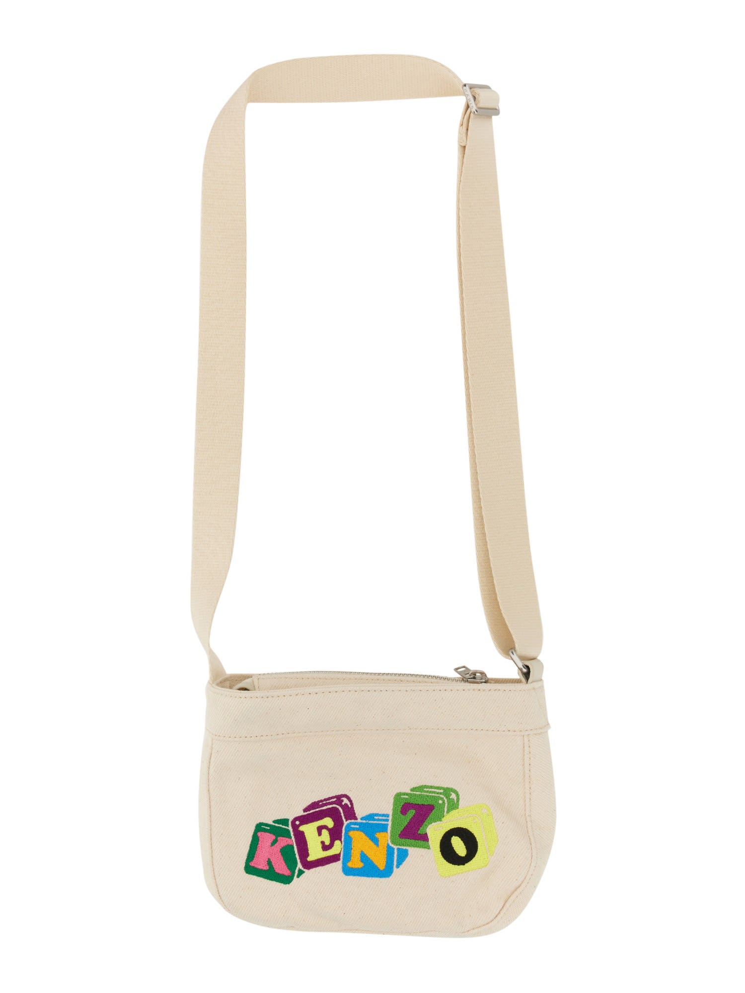 Kenzo Boke Bag With Print In Ecru