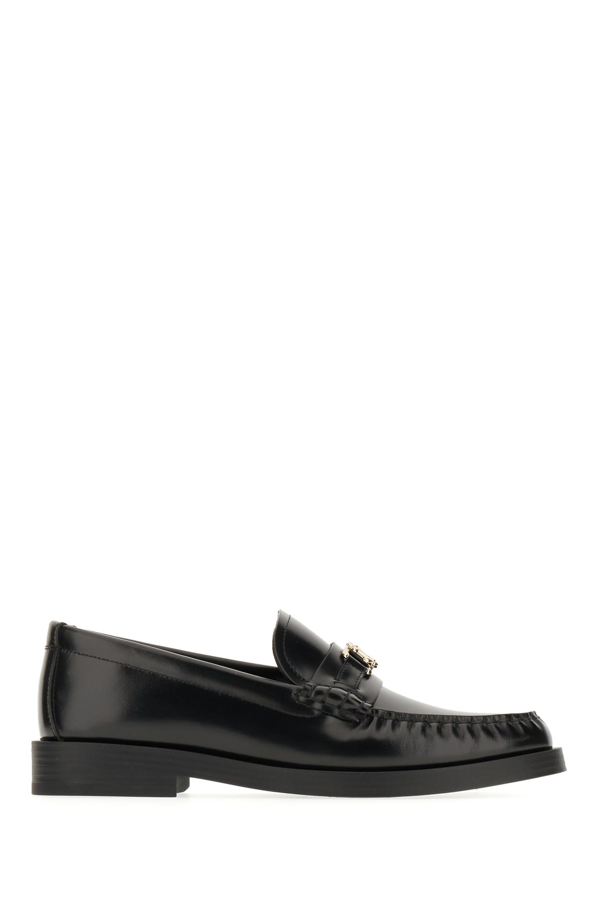 Black Leather Addie Loafers