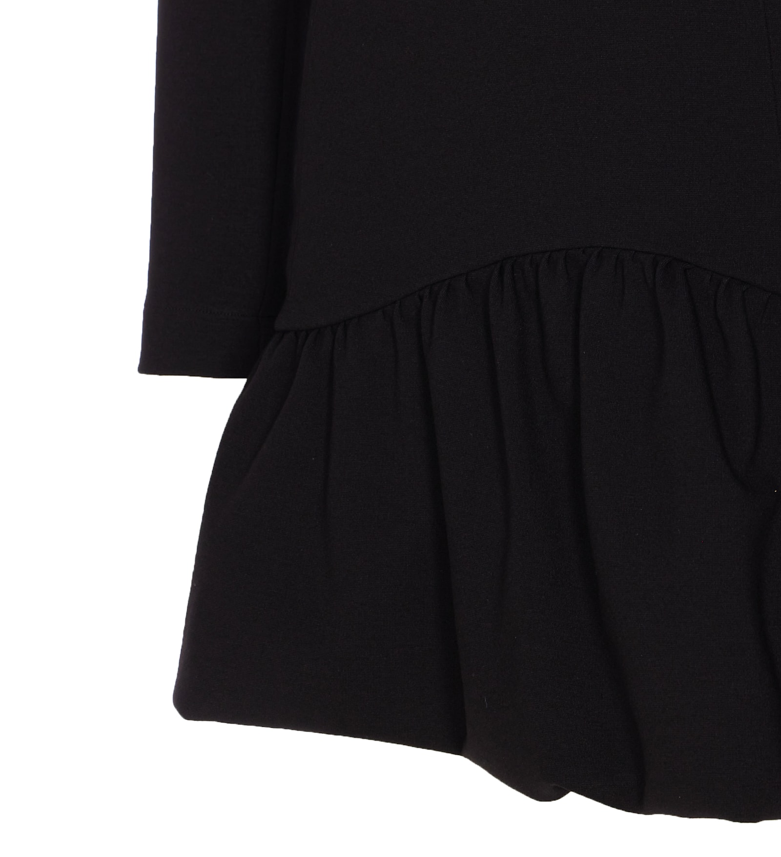 Pinko Flounced Square Neck Long Sleeve Dress In Black