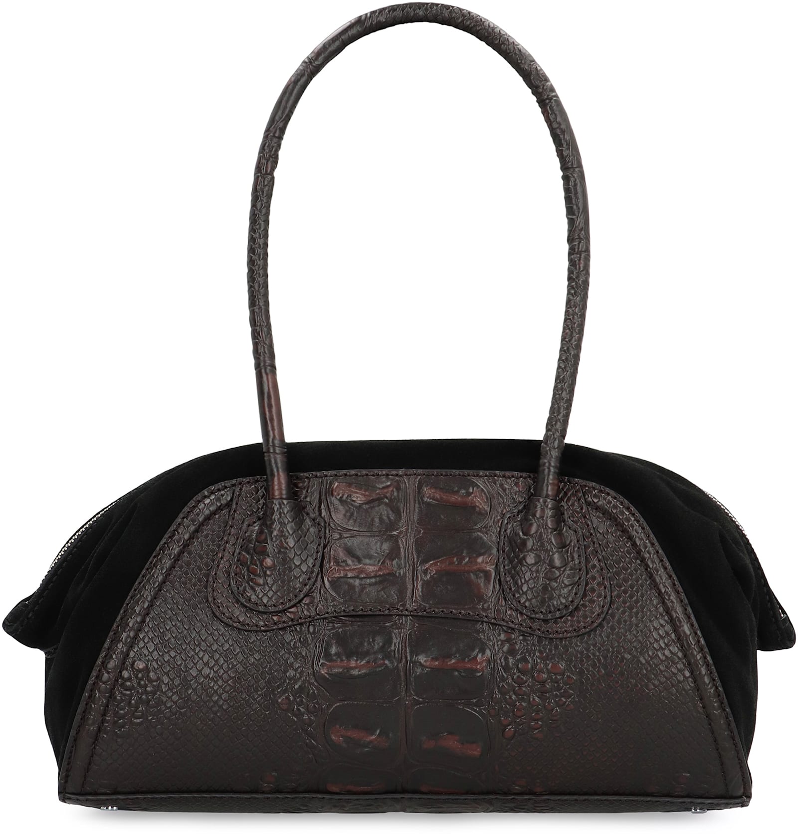 Vivienne Westwood Two-tone Leather And Suede Small Shirley Shoulder Bag In Brown