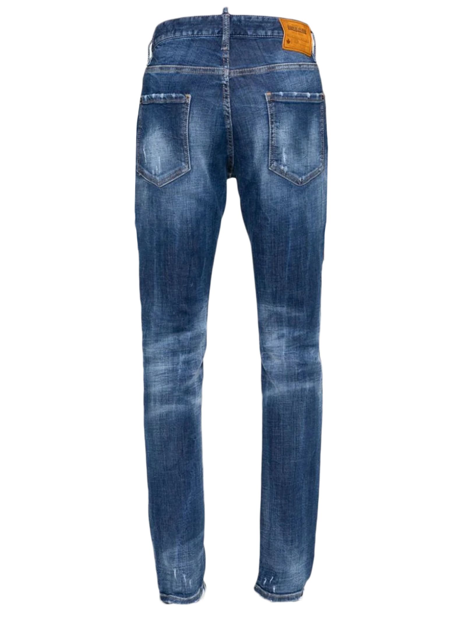 Shop Dsquared2 Blue Stretch-cotton Jeans