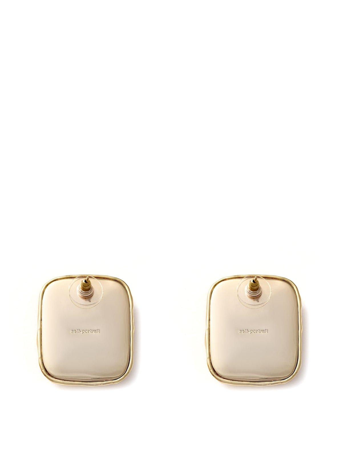SELF-PORTRAIT MOTTLED EMBELLISHED EARRINGS 