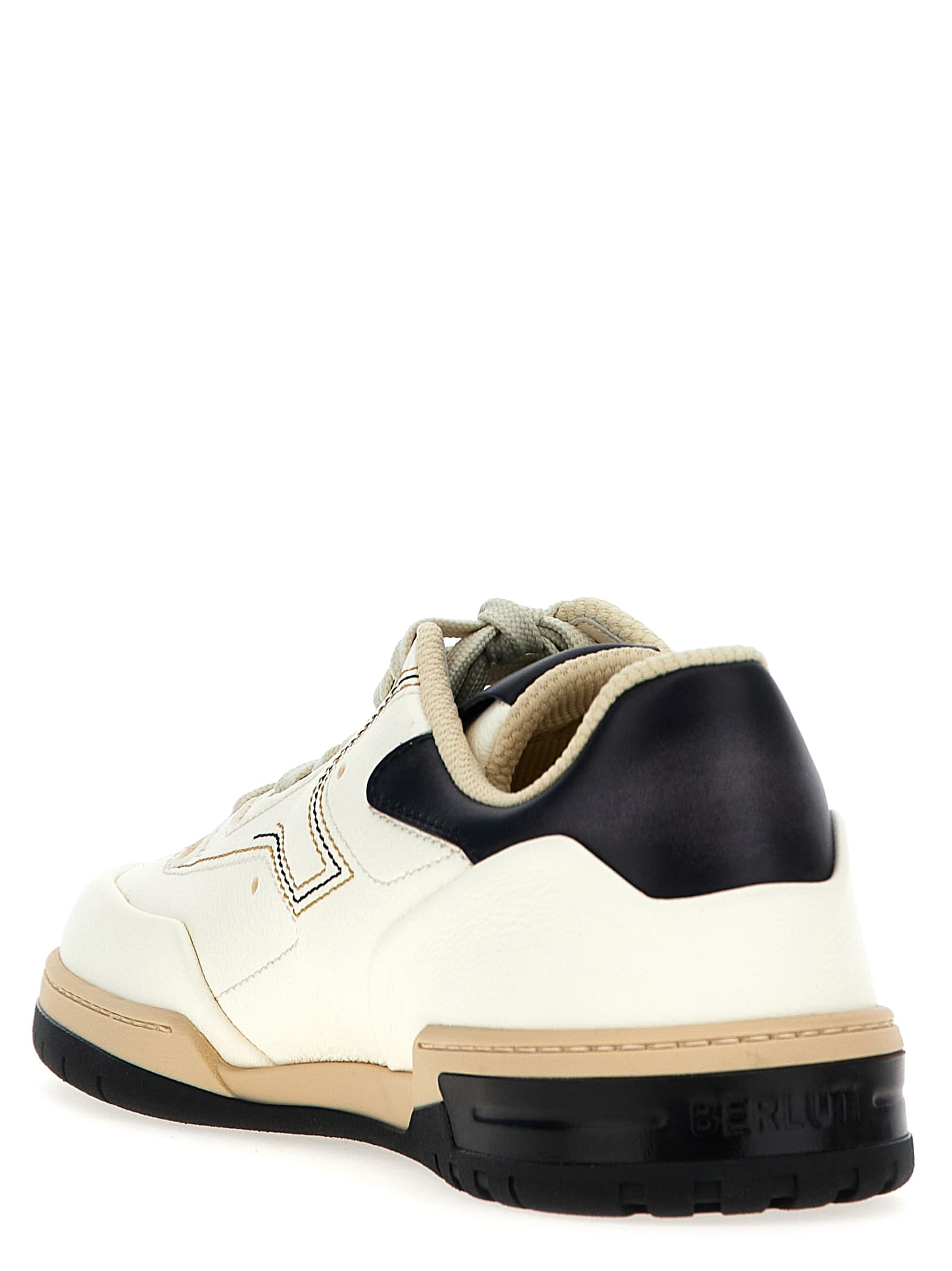 Shop Berluti Play-off Sneakers In White/black