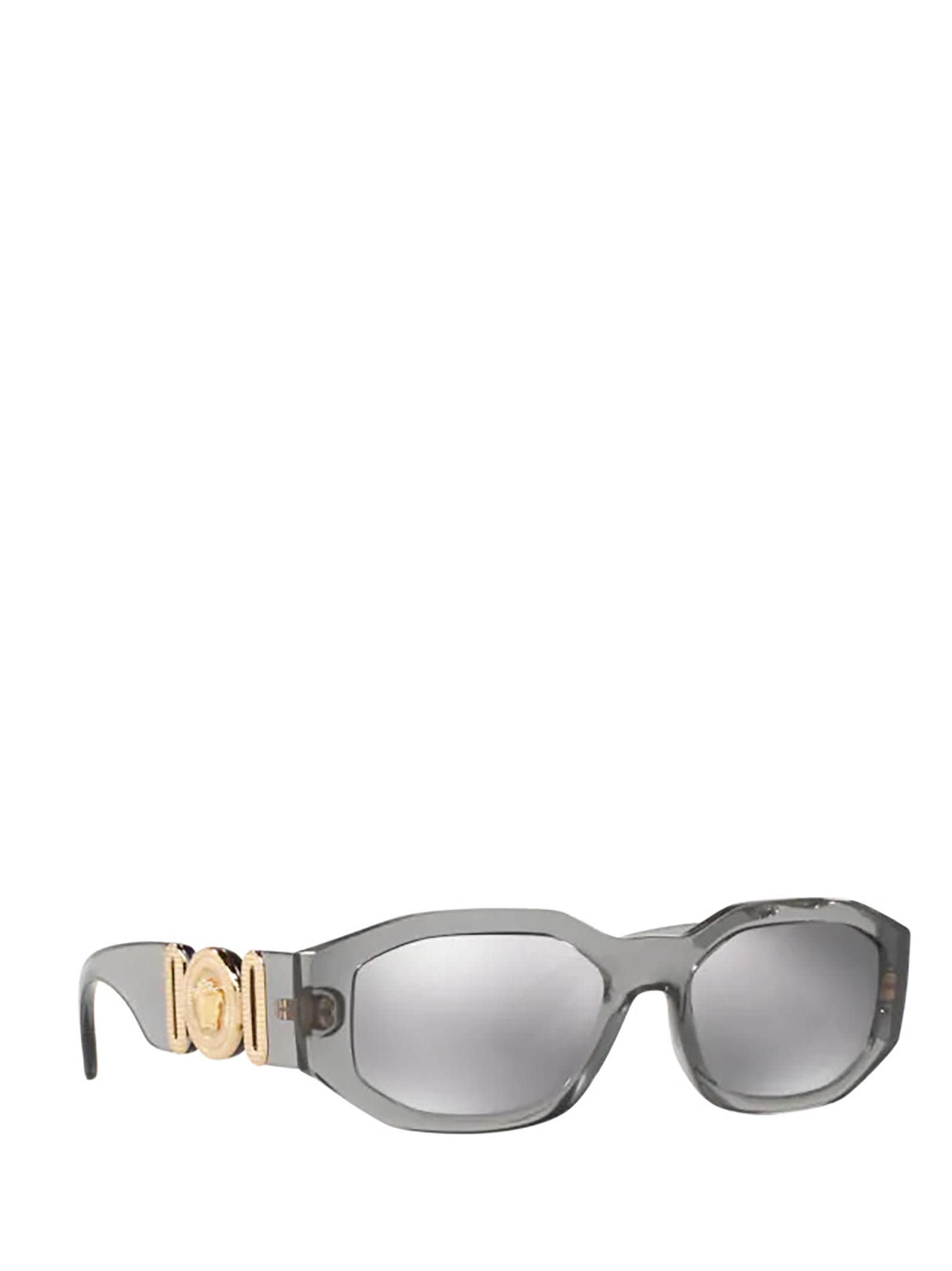 Shop Versace Ve4361 Transparent Grey Sunglasses