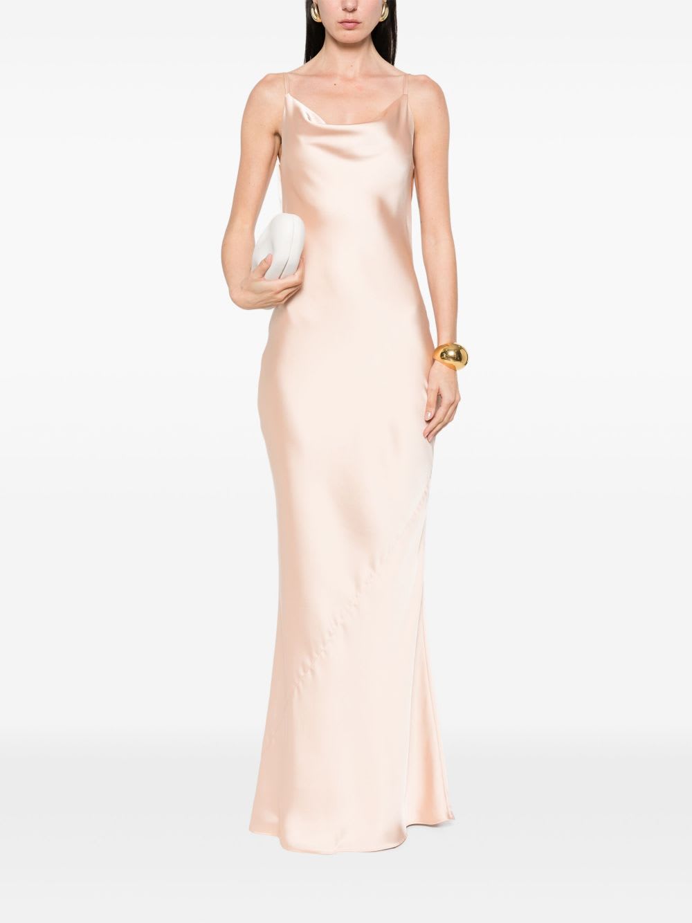 Norma Kamali Beige Maria Slip Gown Dress In Neutral