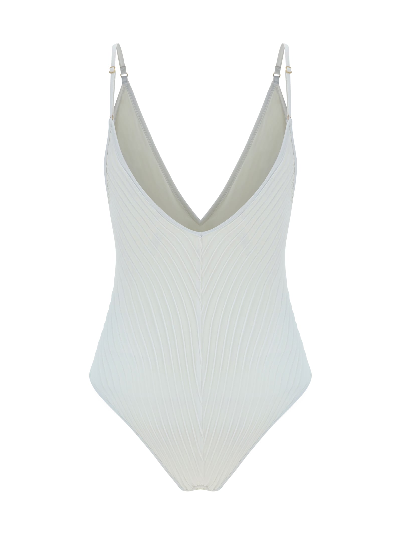 Shop Zimmermann Lightburst Pintuck Swimsuit In Ivory