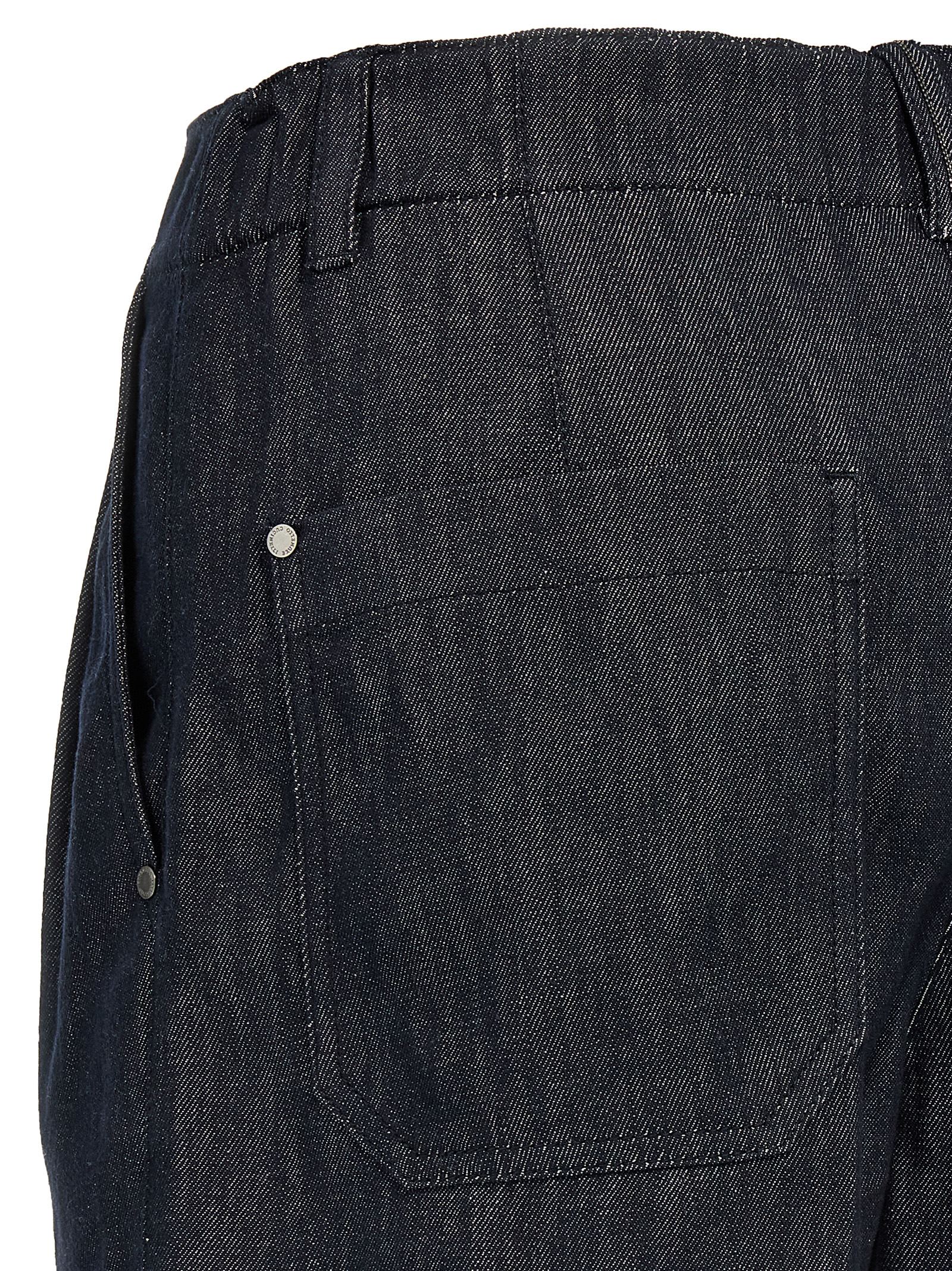 Brunello Cucinelli Cotton Denim Shorts With Monile Detailing In Blue