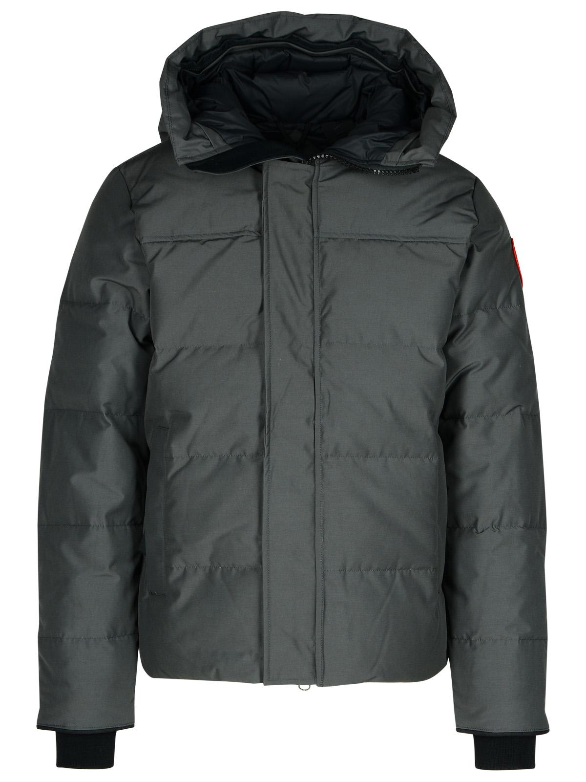 Shop Canada Goose Macmillan Grey Cotton Blend Down Jacket