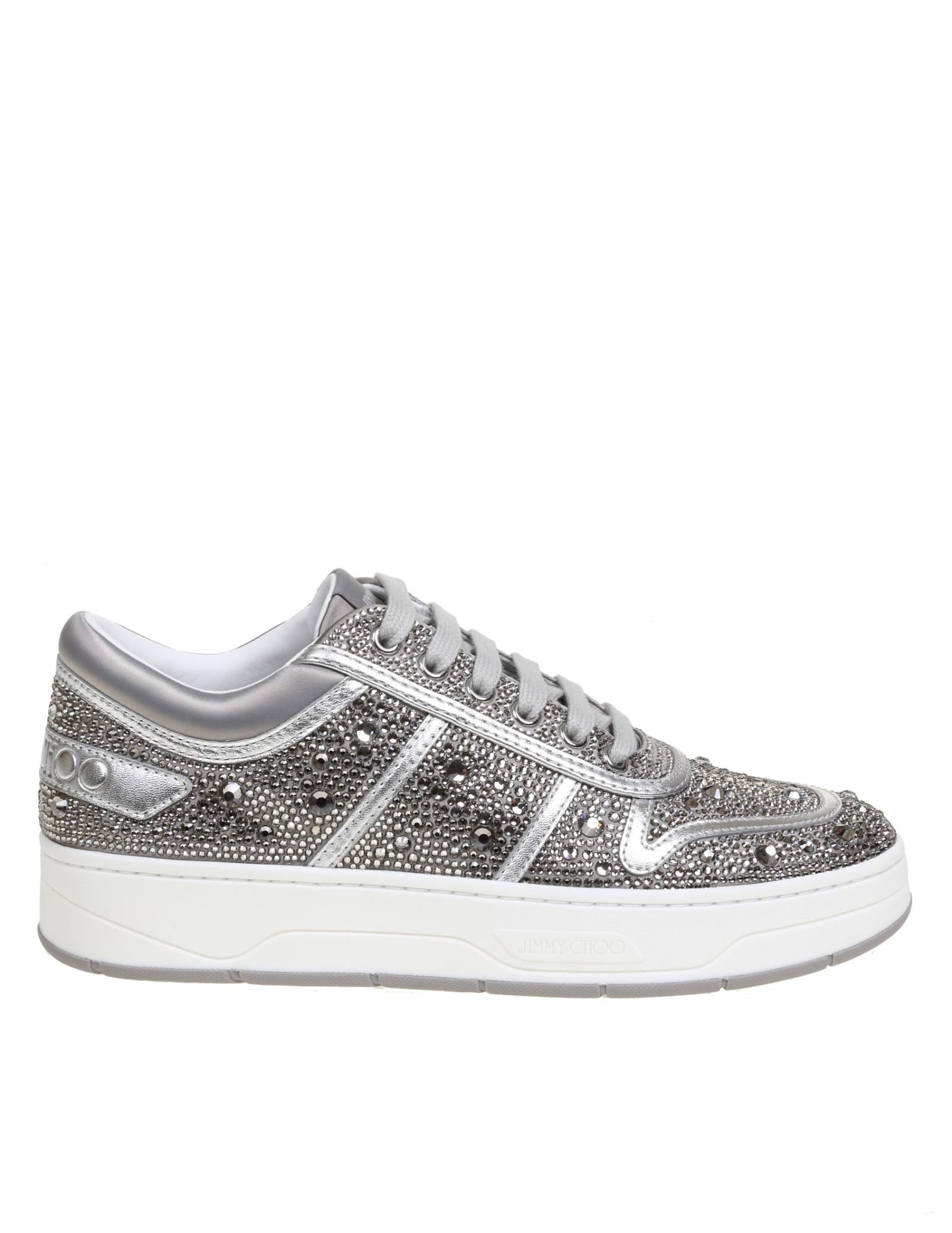 Jimmy Choo Hawaii Sneakers In Satin With Crystals