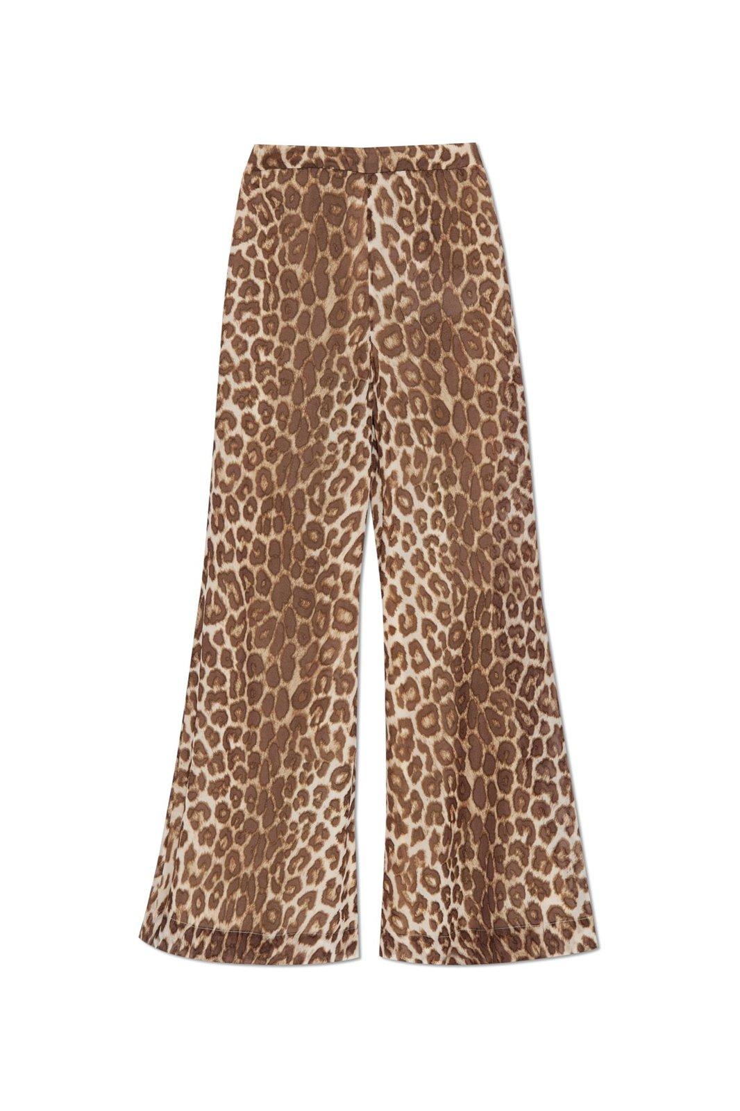 Shop Zimmermann Leopard Printed Flared Trousers In Multicolour