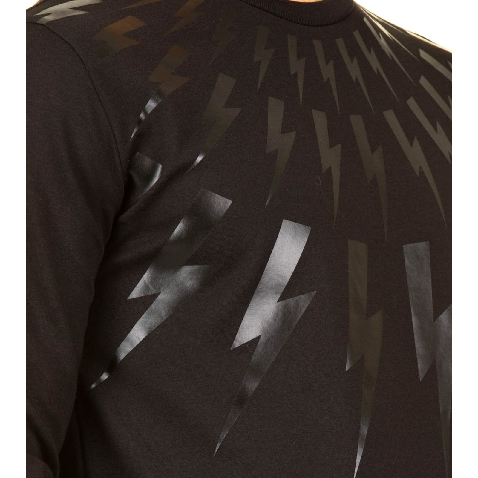 Shop Neil Barrett Lightning Print Sweatshirt In Black