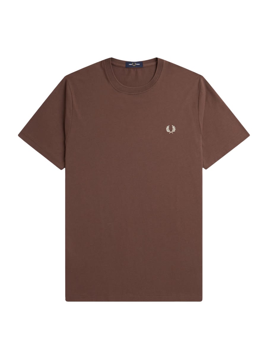 Shop Fred Perry T-shirt With Logo In Brown