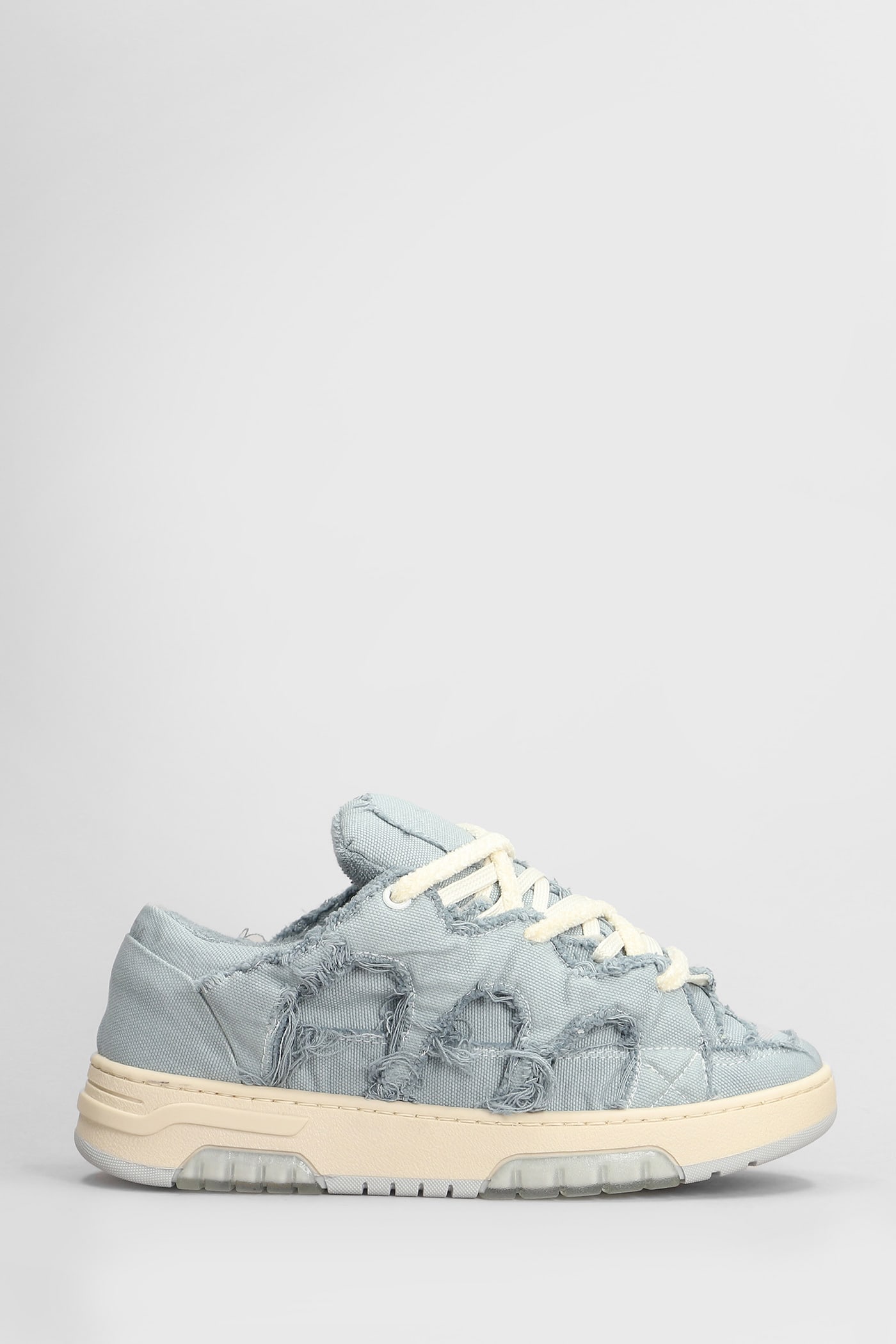 Paura Santha 1 Sneakers In Cyan Canvas In Multi