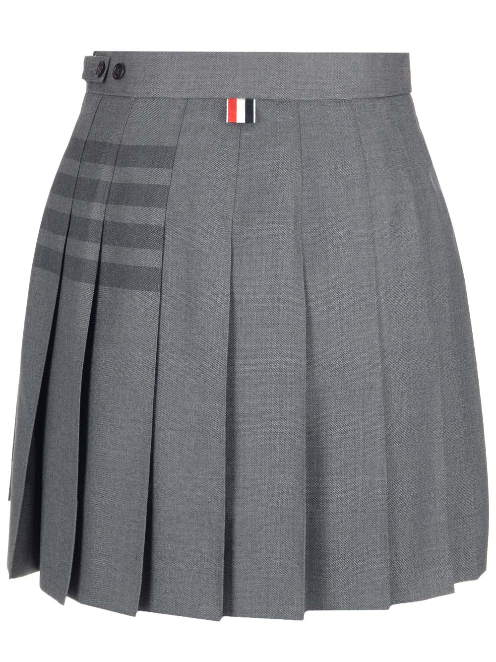 THOM BROWNE 4-BAR PLEATED MINI SKIRT