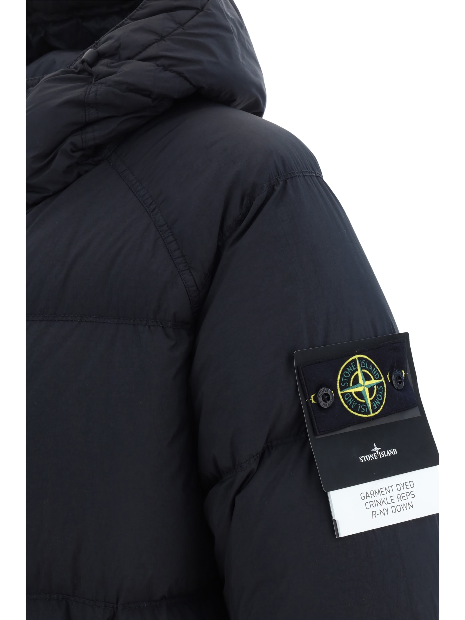 Shop Stone Island Down Jacket In Nero