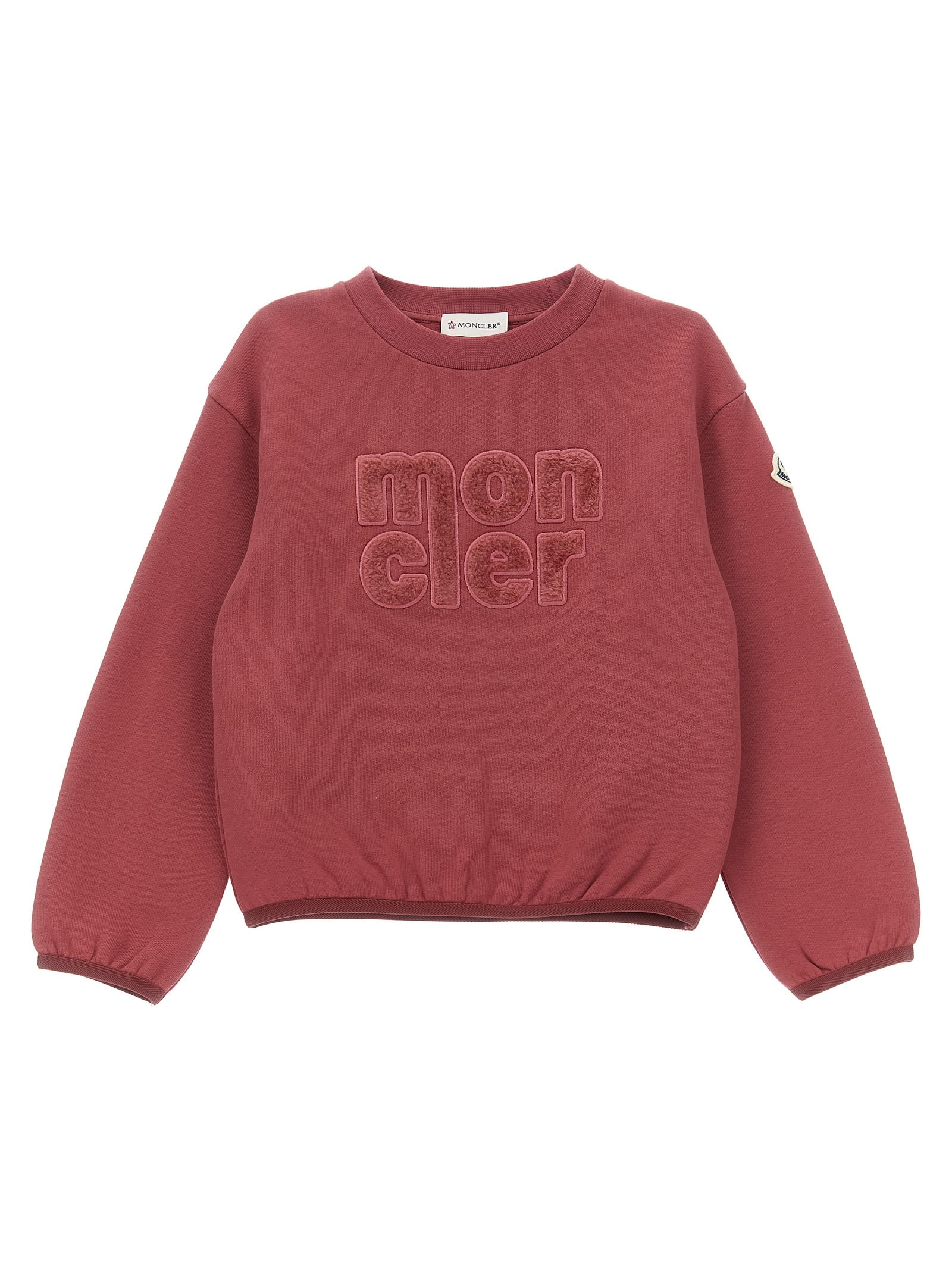 Moncler Teddy Logo Sweatshirt In Pink