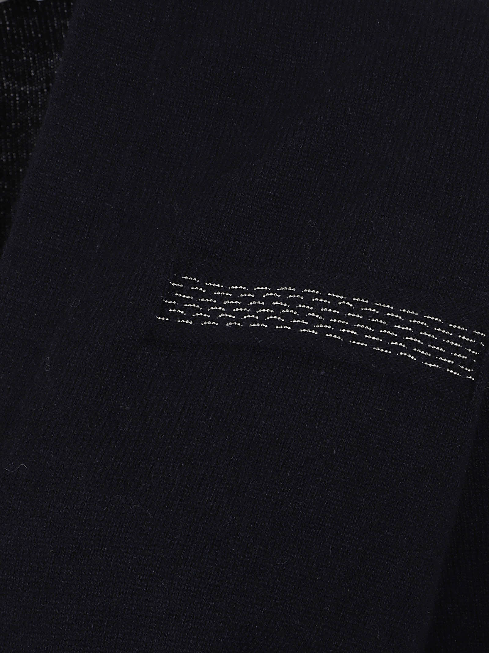 Peserico Long Sleeve V-neck Knit Sweater In Black