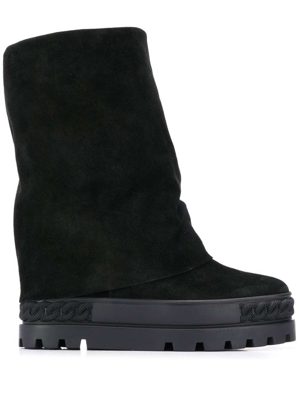 Black Suede Leather Boots Casadei Woman