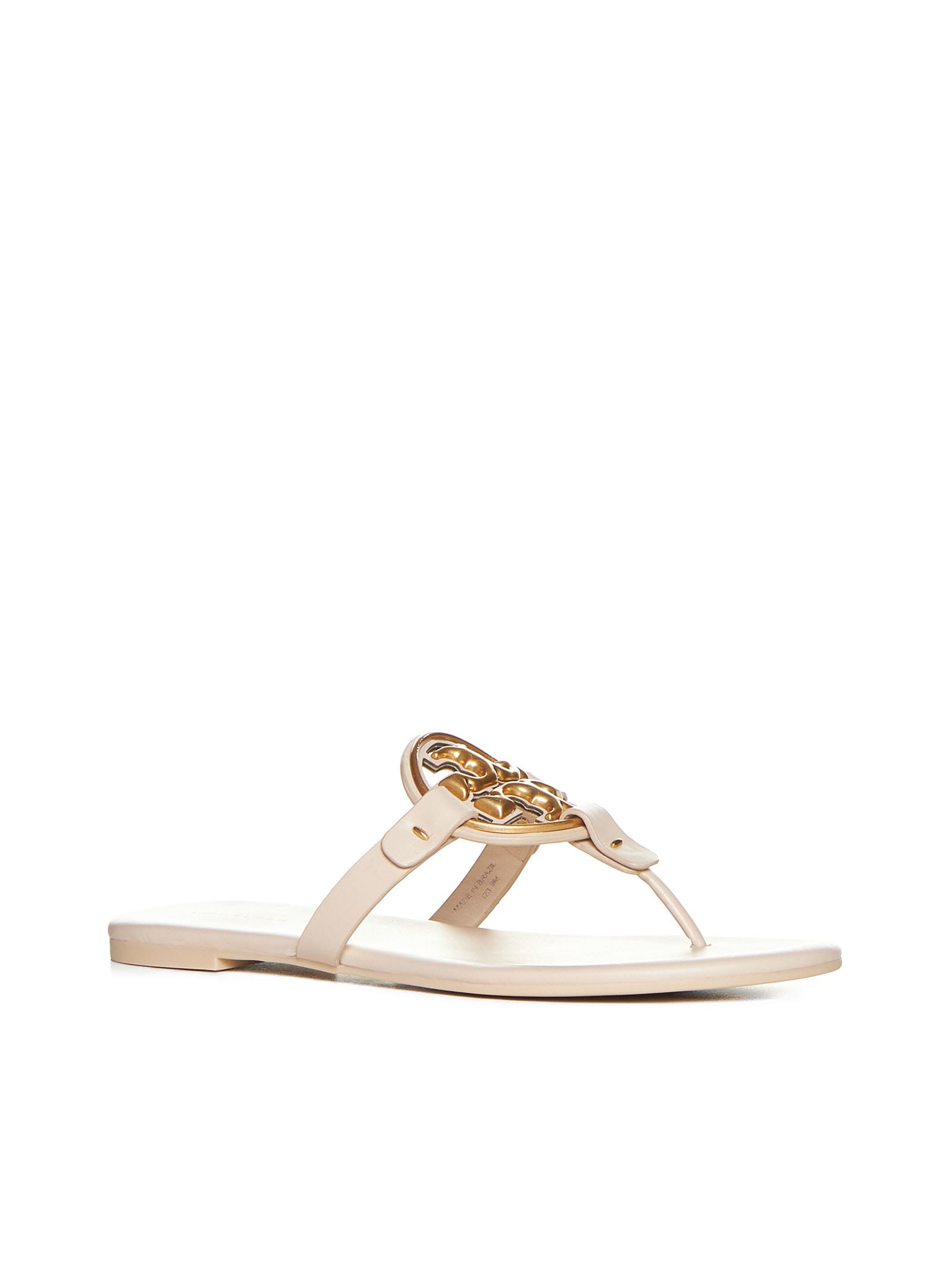 Shop Tory Burch Sandals In New Cream / Gold