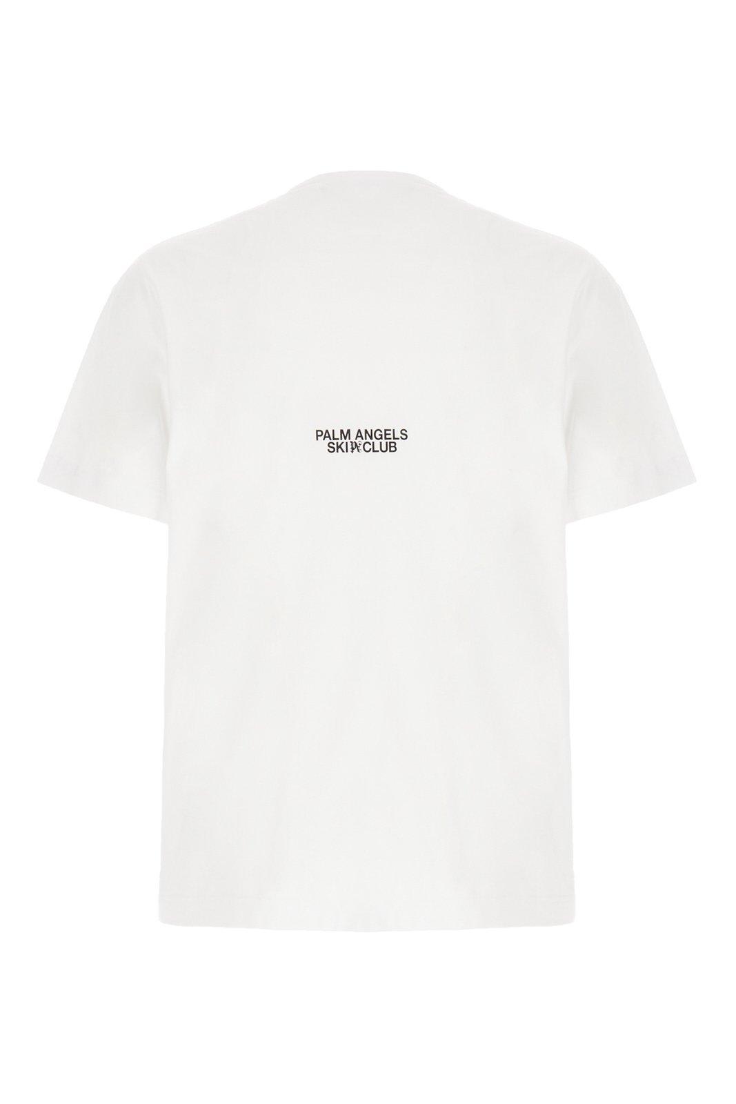 Shop Palm Angels Ski Club Graphic Printed T-shirt In White