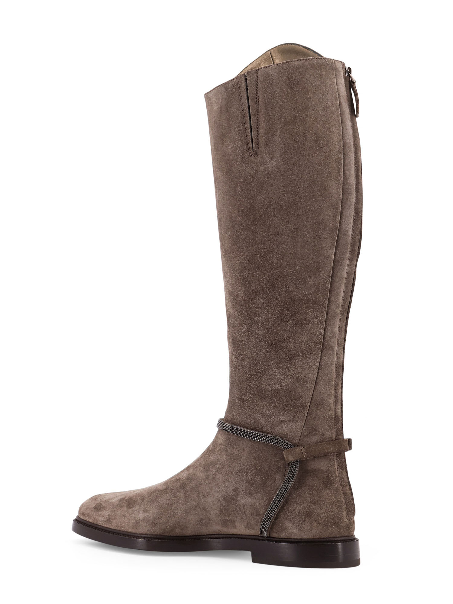 Brunello Cucinelli Suede Boots With Monili Detail