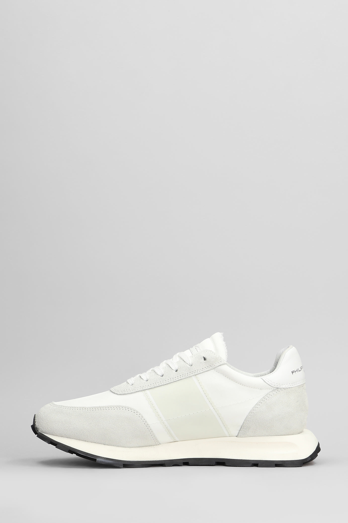 Philippe Model Tour Low Sneakers In White Suede And Fabric In White