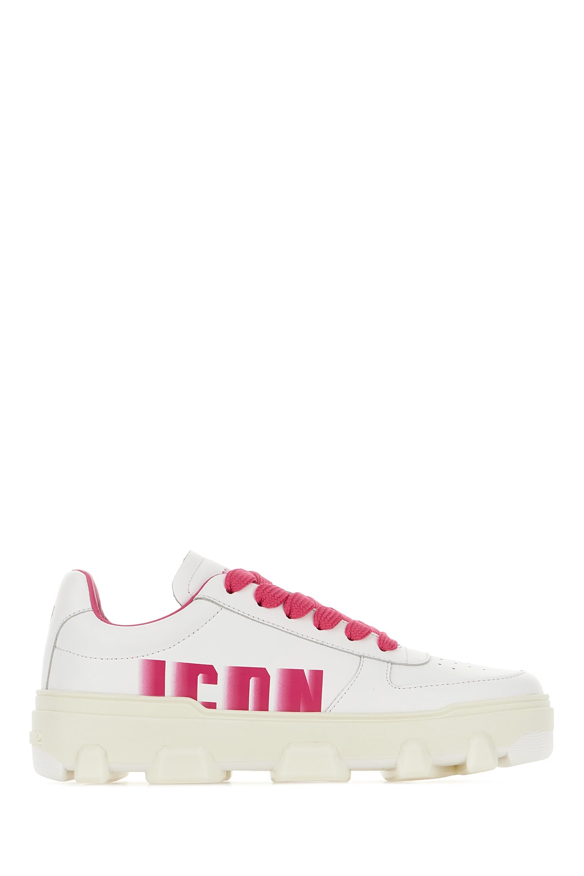 Dsquared2 White Leather Basket Sneakers In M1630