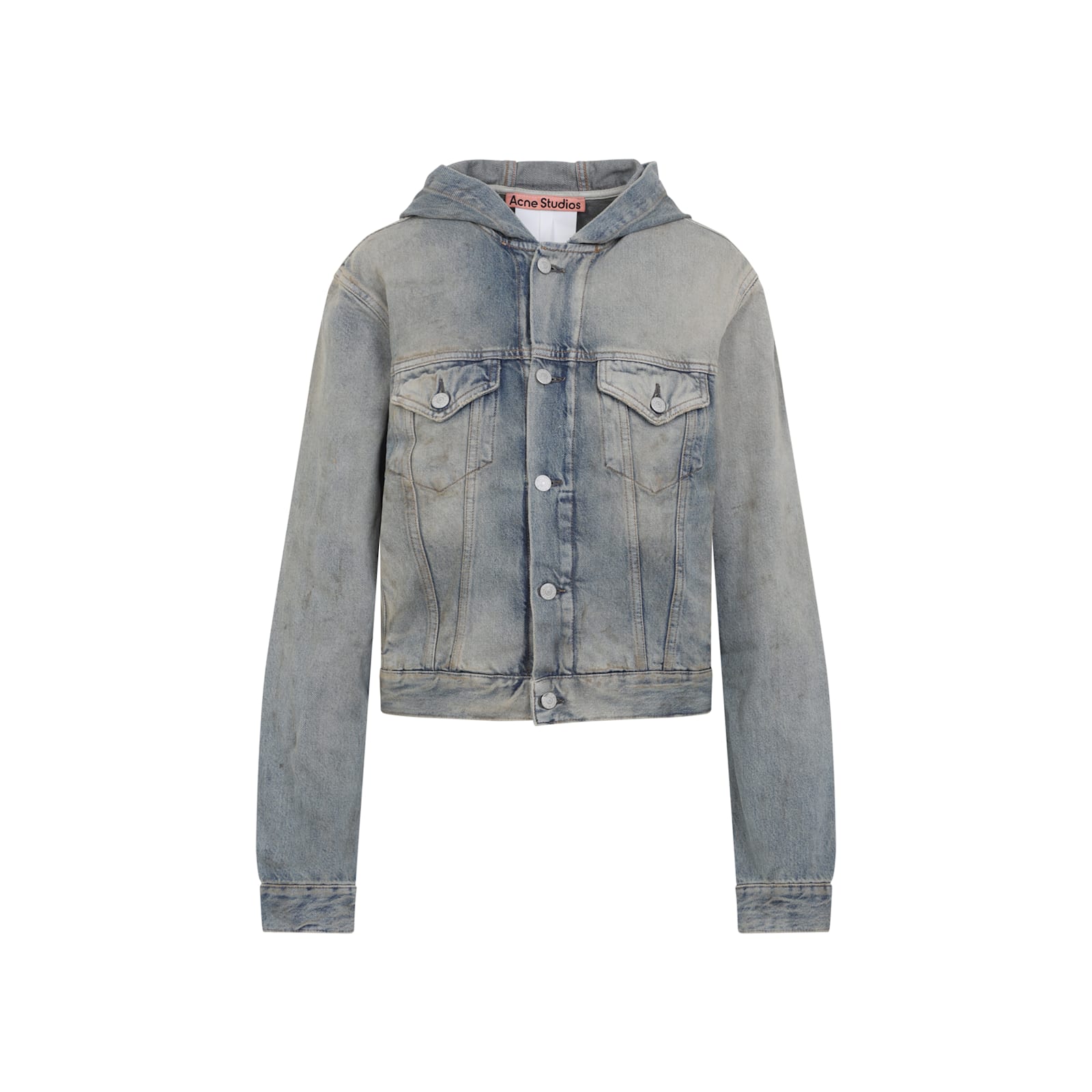 Acne Studios Light Blue Hooded Jacket In Blue